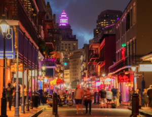 Bourbon Street at night